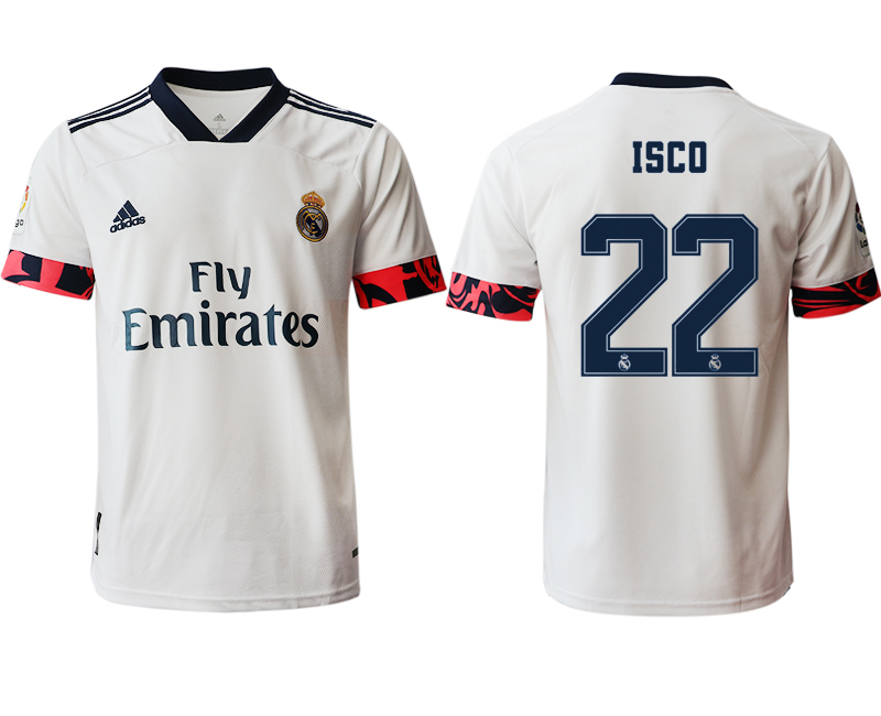 Men 2020-2021 club Real Madrid home aaa version #22 white Soccer Jerseys2->real madrid jersey->Soccer Club Jersey